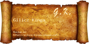 Gilicz Kinga névjegykártya
